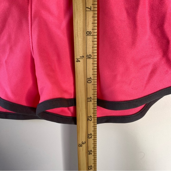 Under Armour Girls Running Shorts Youth L Pink Black Folderover Waist Loose Fit - Picture 9 of 13